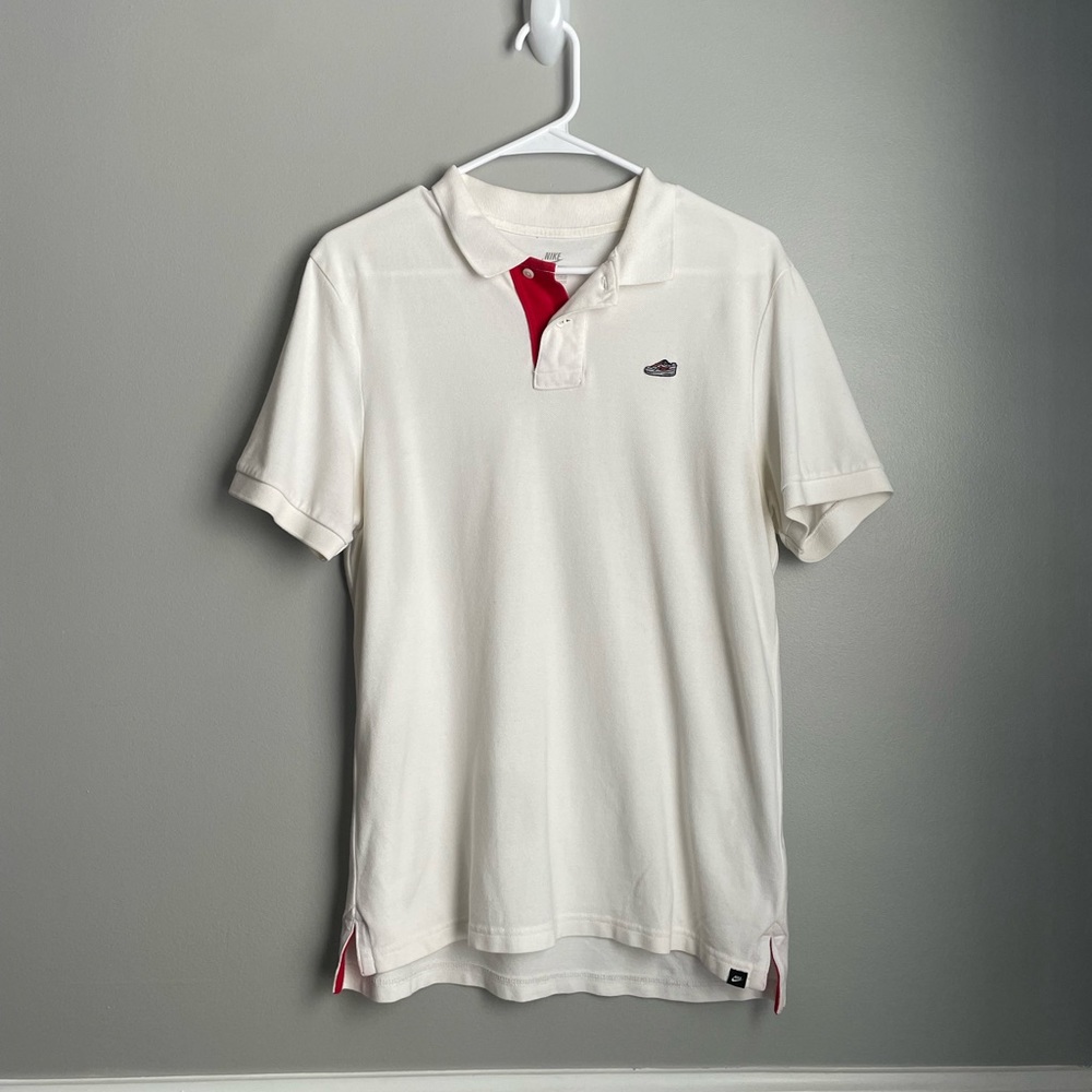 Nike Air Max White & Red Polo Size Men's Medium
